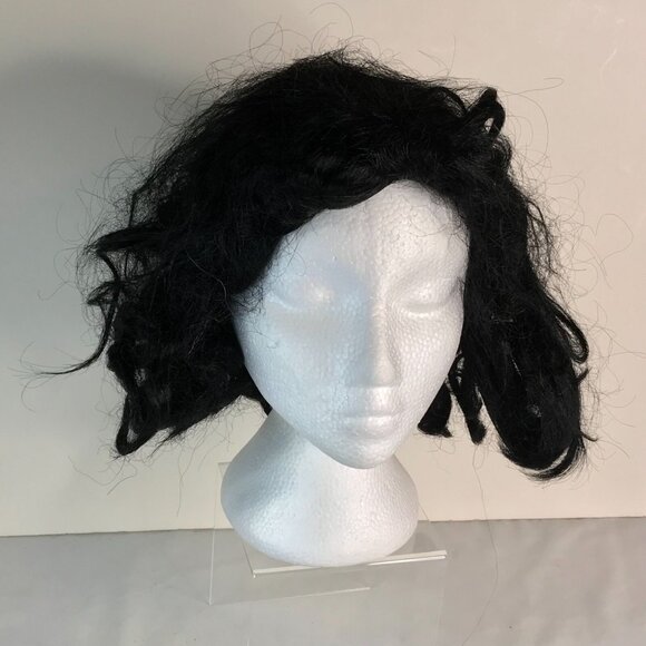 Wig Medium Black Messy Medium Bob Halloween Costume Dress Up Cosplay - Picture 1 of 8